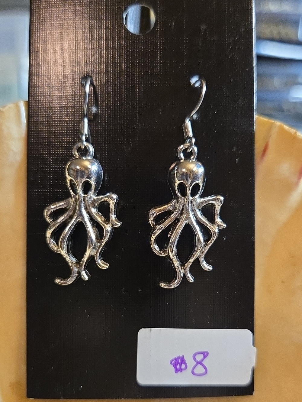 Silver Octopus Dangle Earrings - Women Jewelry